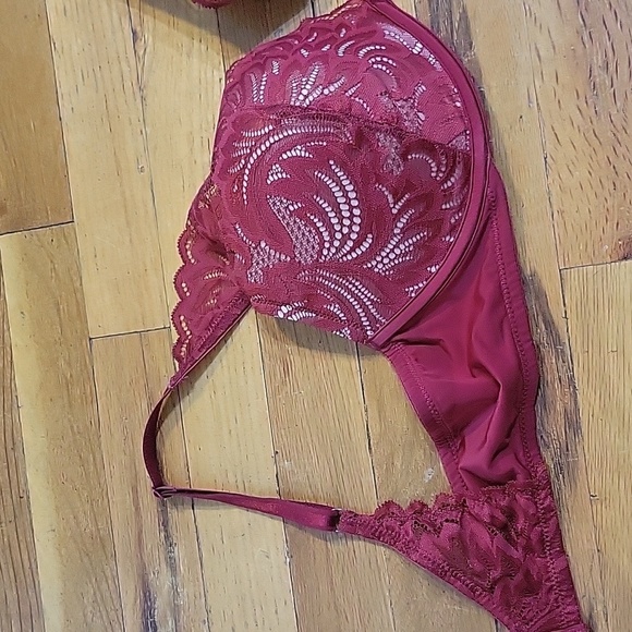 Brand new red lace padded push up bra Adore Me 38C Sexy red bra Valentines - Picture 6 of 10